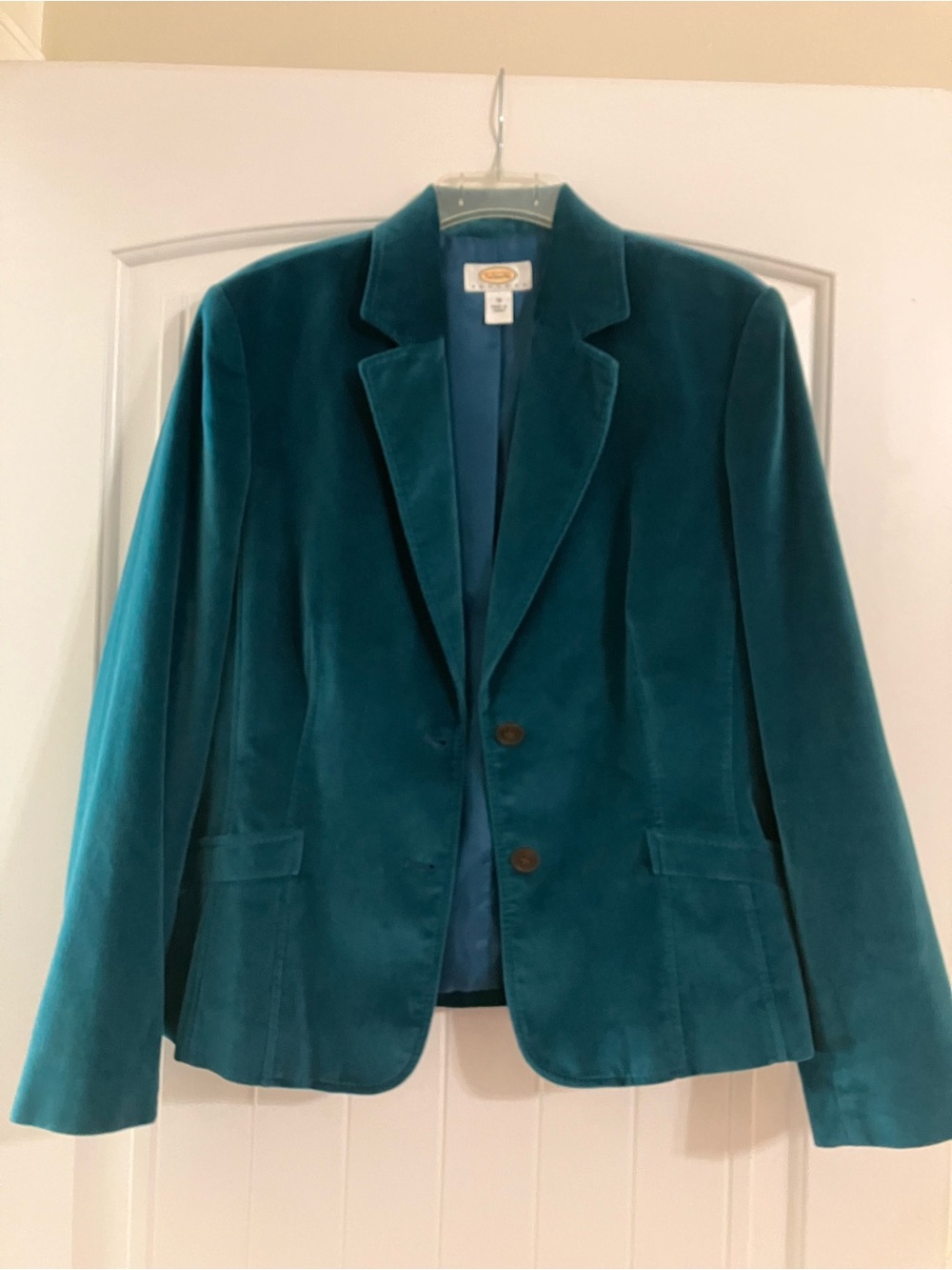 Talbots Teal Velvet Blazer Jacket - Women